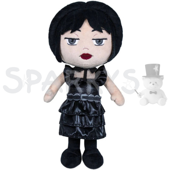 Wednesday Addams plyšová postavička plesové šaty 33 cm                    